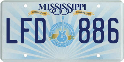 MS license plate LFD886