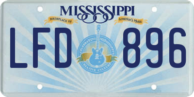 MS license plate LFD896
