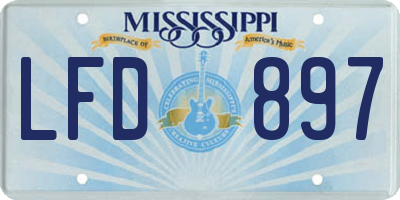 MS license plate LFD897