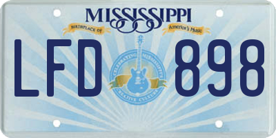 MS license plate LFD898