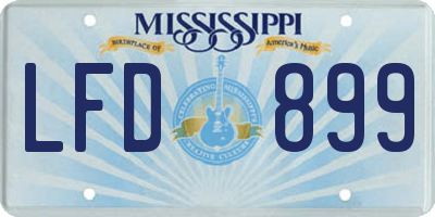 MS license plate LFD899