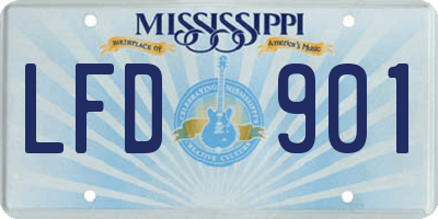 MS license plate LFD901