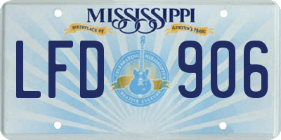 MS license plate LFD906
