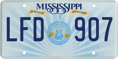 MS license plate LFD907