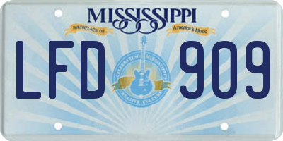 MS license plate LFD909