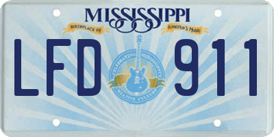 MS license plate LFD911