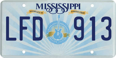MS license plate LFD913