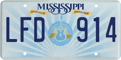 MS license plate LFD914