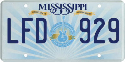 MS license plate LFD929