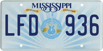 MS license plate LFD936