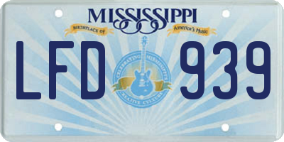MS license plate LFD939