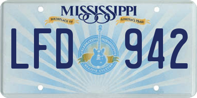 MS license plate LFD942