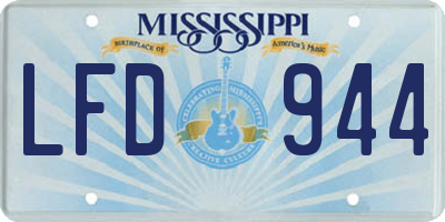 MS license plate LFD944