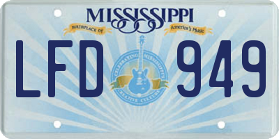 MS license plate LFD949