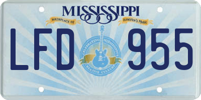 MS license plate LFD955