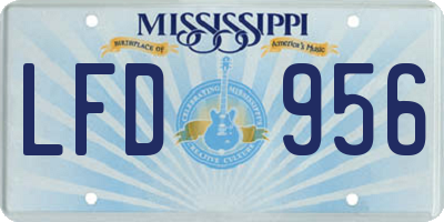 MS license plate LFD956