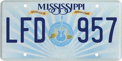 MS license plate LFD957