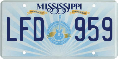 MS license plate LFD959