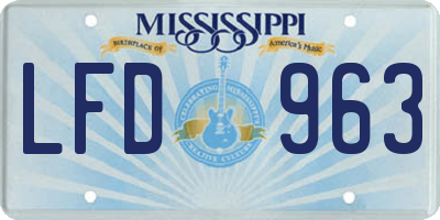 MS license plate LFD963
