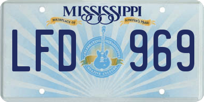 MS license plate LFD969