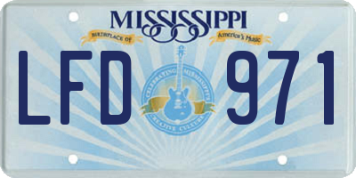 MS license plate LFD971