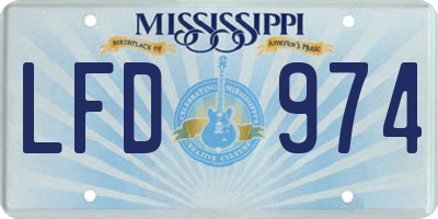 MS license plate LFD974