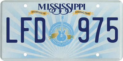 MS license plate LFD975