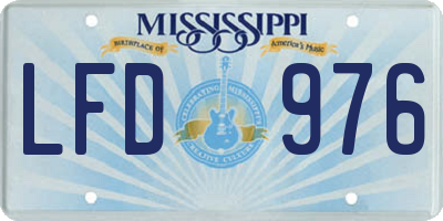 MS license plate LFD976