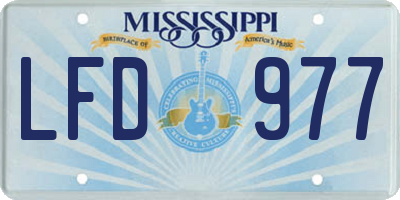MS license plate LFD977