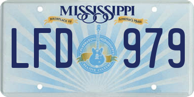 MS license plate LFD979