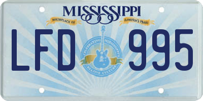 MS license plate LFD995