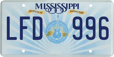 MS license plate LFD996