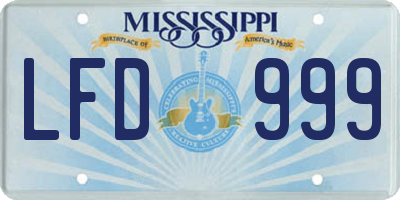 MS license plate LFD999