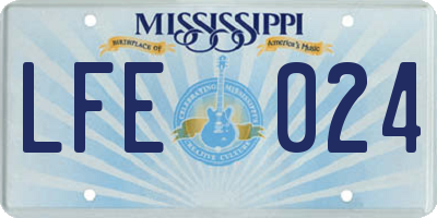 MS license plate LFE024