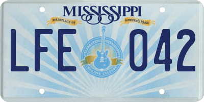 MS license plate LFE042