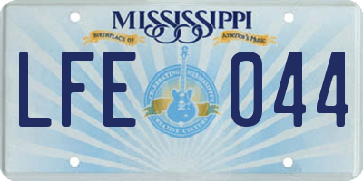 MS license plate LFE044