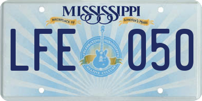 MS license plate LFE050