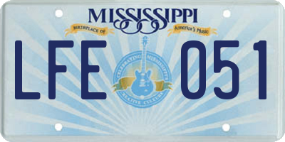 MS license plate LFE051