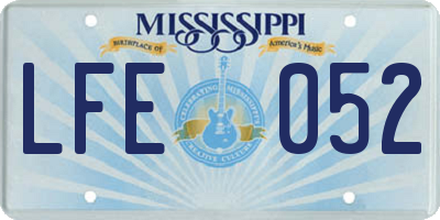 MS license plate LFE052