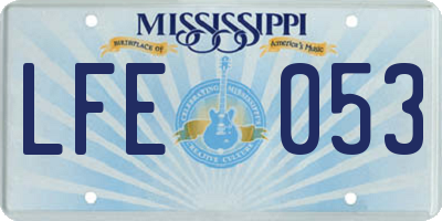 MS license plate LFE053