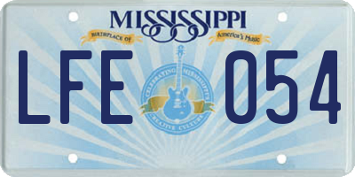 MS license plate LFE054