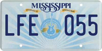MS license plate LFE055