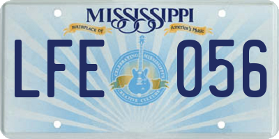 MS license plate LFE056