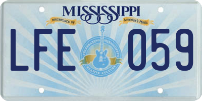 MS license plate LFE059