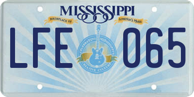 MS license plate LFE065