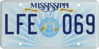 MS license plate LFE069