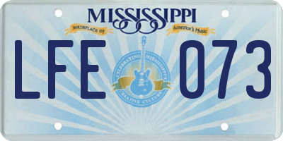 MS license plate LFE073