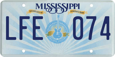 MS license plate LFE074