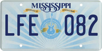 MS license plate LFE082