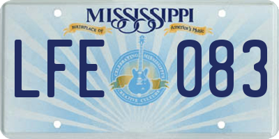 MS license plate LFE083
